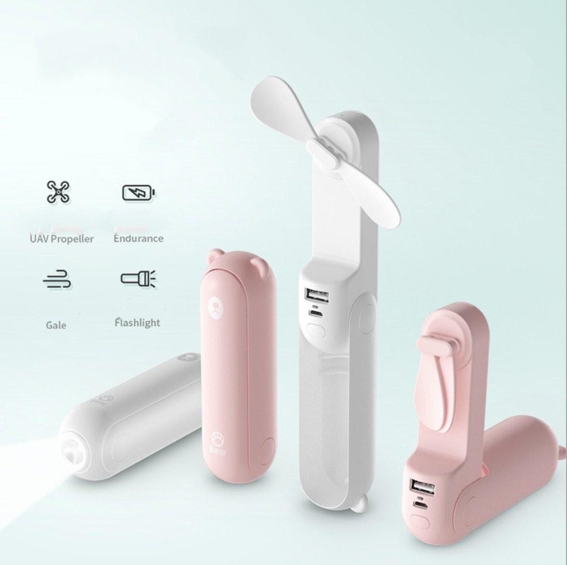 Quạt mini pin sạc 3 trong 1 Panda - D404