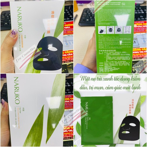 MẶT NẠ NARUKO TRÀM TRÀ BẢN ĐÀI LOAN CHÍNH HÃNG - HỘP 8 MIẾNG