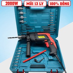 [ TẶNG BỘ PHỤ KIỆN 29 CHI TIẾT ] Máy khoan điện đa năng công suất khủng 2000W - Khoan Tường, Bê Tông, Bắt Vít, Siết bulong, Siết Ốc, Vặn Vít