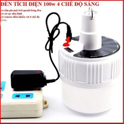 Bóng đèn tích điện LED 100w Sạc tích điện thông minh kèm điều khiển