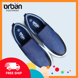 Giày slipon nam đế cao Urban TM1907 vải xanh