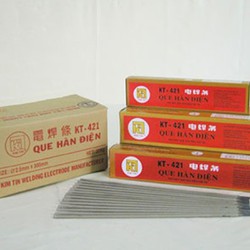 Que hàn kim tín 421-2.5mm hộp 2.5 kg chính hãng cho xem hàng
