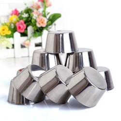 Bộ 10 Khuôn Làm Bánh Inox 304 Có Nắp ( 7cm ) Làm Bánh Flan , Rau Câu , Cupcake, Làm Đá Không Gỉ – Flaninox7cm