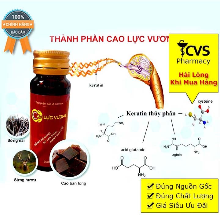 Hình ảnh Cao Lực Vương - Bổ Thận, Bổ Huyết, Mạnh Gân Cốt - Hộp 3 Lọ