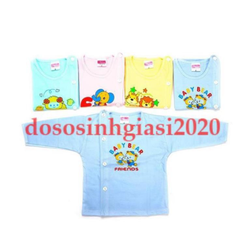 Áo sơ sinh dài tay - Áo sơ sinh màu Bossini tay dài cúc lệch cho bé (2-12kg)