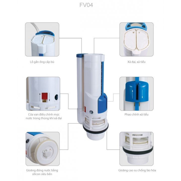 Bộ xả Bồn cầu Viglacera liền khối