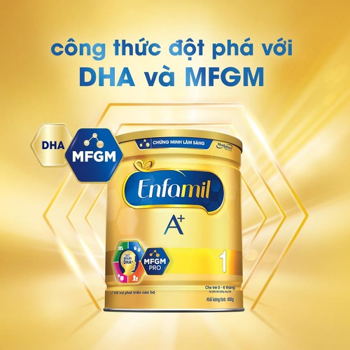 CHÍNH HÃNG - Sữa bột Enfamil A+ 1 DHA+ và MFGM Pro, Lon  400g, Date MỚI 2023