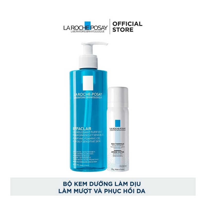 Bộ sản phẩm làm sạch và bảo vệ da dầu nhạy cảm La Roche-Posay Effaclar Gel – 8935274607131
