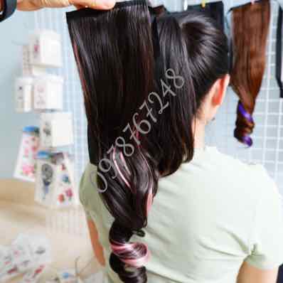 TÓC GIẢ NỮ TÓC GIẢ XOĂN 2 LINE CỘT hàng cam kết chuẩn