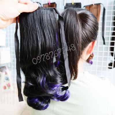 TÓC GIẢ NỮ TÓC GIẢ XOĂN 2 LINE CỘT hàng cam kết chuẩn