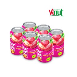 Nước Ép Vinut Dâu 330ml lốc 6 lon