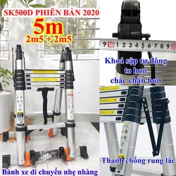 Thang nhôm rút chữ a 2m5 duỗi thẳng 5m SUMIKA SK500D