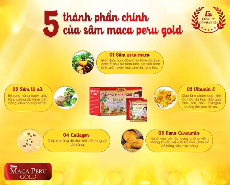 Sâm Maca Peru Gold - Cân Bằng Nội Tiết Tố, Mờ Nám, Sáng Da