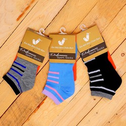 Combo 3 Vớ hài Vietsocks 3 sọc phối màu 08 màu xám biển đen