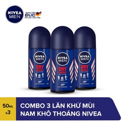 Combo 3 Lăn khử mùi nam khô thoáng Nivea Men Dry Impact 50ml - 81610
