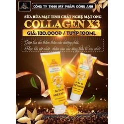 Sửa rửa mặt nghệ và mật ong Colagen X3
