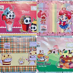 3 xấp Giấy bao tập lụa 30 tờ mẫu thú cute