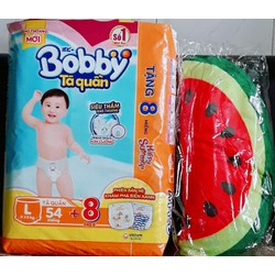(TẶNG GỐI ÔM DƯA HẤU) TÃ QUẦN BOBBY M62+8 , L54+8 , XL48+8 , XXL44+8 – TẶNG DƯA HẤU