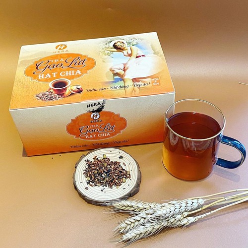 Trà gạo lứt hạt chia giảm cân đẹp dáng Hera