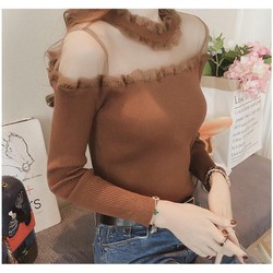 Áo len nữ cổ ren