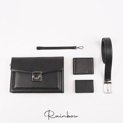 >> BÁO GIÁ BỘ QUÀ TẶNG VÍ THẮT LƯNG CAO CẤP - TÚI HỘP NHƯ HÌNH PHÙ HỢP LÀM QUÀ TẶNG | Shopee Lazada Sendo Tiki mới nhất 82 Bộ quà tặng clutch cầm tay, ví da + thắt lưng cao cấp Rainbow RBMLGS 005 BLK
