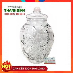 Bình Chum Họa Tiết Long Phụng 8 Lít - Hũ Ngâm Sâm 8 Lít