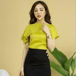 ÁO NỮ KIỂU TAY NGẮN BÈO XÉO BÊN XINH XẮN