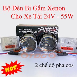 Bộ Đèn Gầm Bi Xenon Cho Xe Tải 24V - 55W , 2 Chế Độ Pha Cos