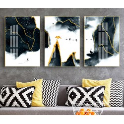 Bộ 3 Tranh Canvas Sông Núi