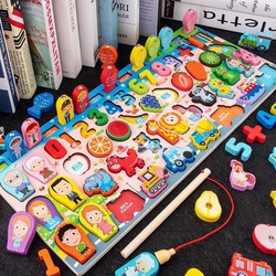 Bộ Đồ Chơi Câu Cá Và Ghép Số Bảng Ghép Gỗ Montessori – BDCGG