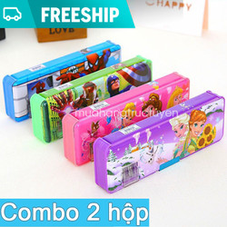 [HỖ TRỢ PHÍ VC][COMBO 2 HỘP][KÈM ẢNH THẬT] HỘP ĐỰNG BÚT HỌC SINH 2 TẦNG MẪU MÃ ĐẸP MẮT