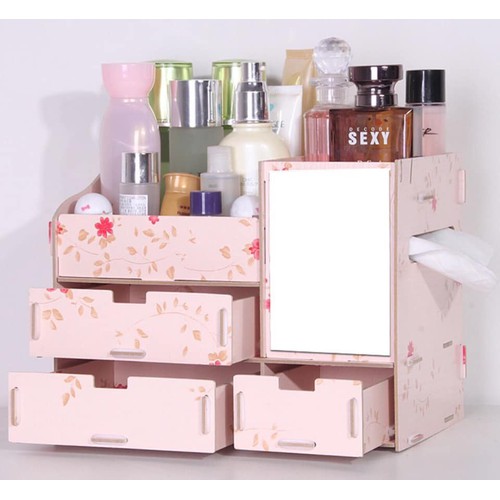 kệ gỗ đựng mỹ phẩm 3 tầng