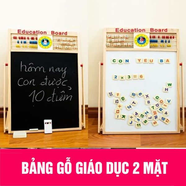 Hình ảnh bảng từ 2 mặt gỗ cho bé