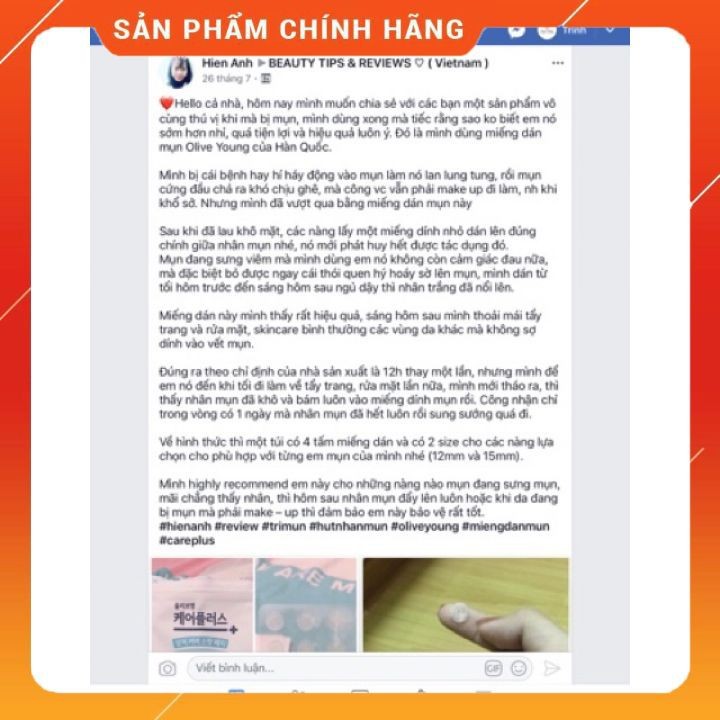 miếng dán hút mụn Careplus của Olive Young