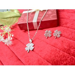 Set trang sức bạc ta cỏ 4 lá may mắn Set trang sức bạc ta cỏ 4 lá may mắn