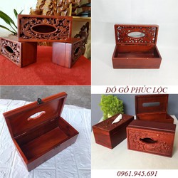 [Giá Hủy Diệt] Hộp đựng giấy gỗ Hương cao cấp chạm trổ tinh xảo