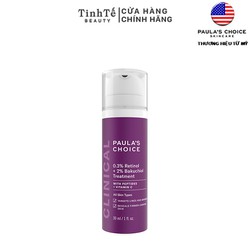 >> SO SÁNH GIÁ TINH CHẤT CÔ ĐẶC DMCK NGĂN NGỪA LÃO HÓA 30ML X 2 | Shopee Lazada Sendo Tiki 14 Tinh chất giảm mụn và ngăn ngừa lão hóa Paula’s Choice Clinical 0.3% Retinol + 2% Bakuchiol Treatment (30ml) - 8015