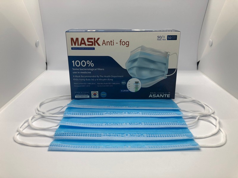 [50 chiếc/hộp] COMBO 2 HỘP KHẨU TRANG Y TẾ 4 LỚP KHÁNG KHUẨN MASK ANTI - FOG _ HÀNG XUẤT KHẨU