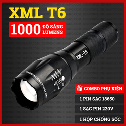 [Được Kiểm Hàng - Made in Japan]  ĐÈN PIN SIÊU SÁNG T6 - Chính Hãng Đít Đỏ