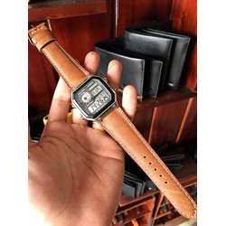 DÂY DA ĐỒNG HỒ DA BÒ AE1200WHD
