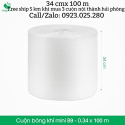 ( 34 cm x 100 m) cuộn xốp hơi, xốp bóp nổ, bong bóng khí chống sốc bọc gói hàng tại Hải Phòng – XBT34
