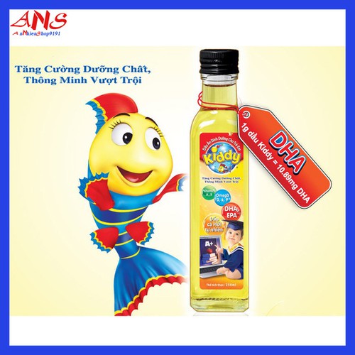 Dầu ăn Kiddy dinh dưỡng cá hồi cho bé 250ml