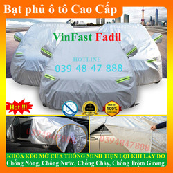 bạt che ô tô VinFast Fadil 3 lớp tráng nhôm phản quang cao cấp, giúp xe chống nóng, chống trộm gương – bạt-VinFast Fadil