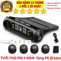 Cảm biến áp suất lốp cao cấp TPMS màn hình màu LCD, cảm biến lốp van ngoài, Pin sạc năng lượng mặt trời – cambienlop