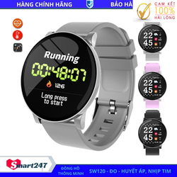 Đồng hồ thông minh, Smart Watch SW120, Mặt tròn, Đo Huyết Áp, Xem Nhịp Tim, Theo Dõi Giấc Ngủ, Màn Hình Nhạy Lắc Tay Sáng, Vòng Tay Sức Khỏe Đa Chức Năng Smart247