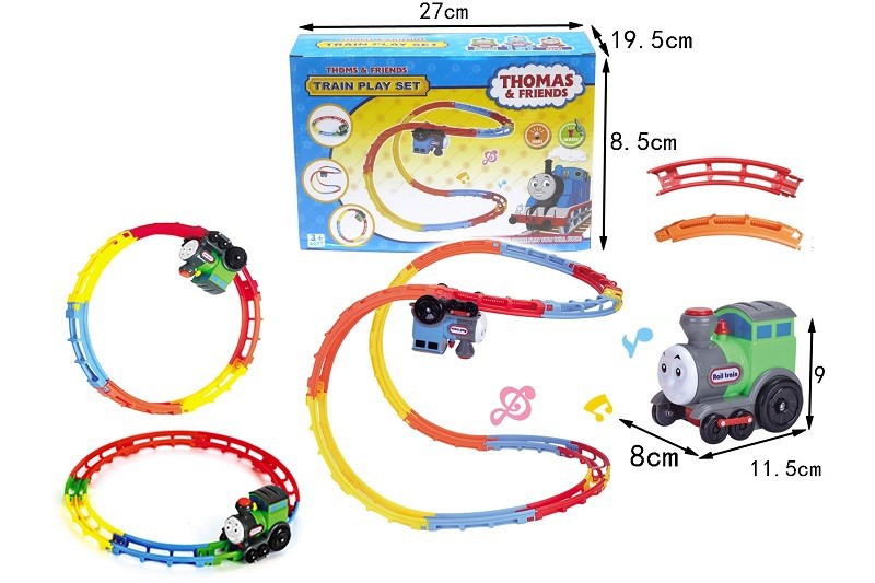 Đường ray xe lửa lượn siêu tốc uốn lượn, có nhạc đèn