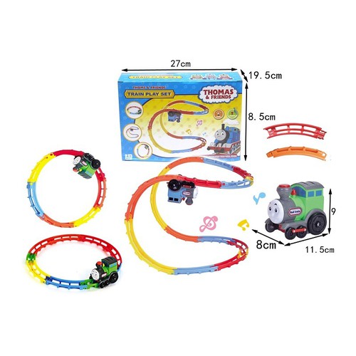 Đường ray xe lửa lượn siêu tốc uốn lượn, có nhạc đèn