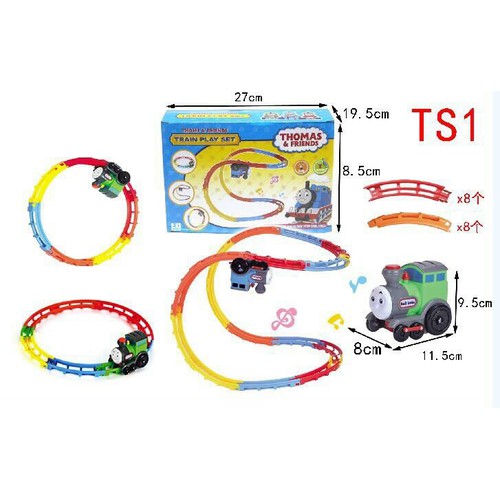 Đường ray xe lửa lượn siêu tốc uốn lượn, có nhạc đèn