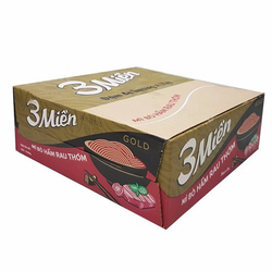Thùng 30 gói mì 3 Miền Gold bò hầm rau thơm 75g