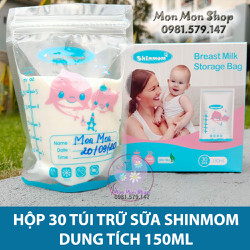 150ml - Túi trữ sữa Shinmom Hàn Quốc nhựa BPA free 2 zip khóa an toàn (30 túi/ hộp) 150ml - Túi trữ sữa Shinmom Hàn Quốc nhựa BPA free 2 zip khóa an toàn (30 túi/ hộp)